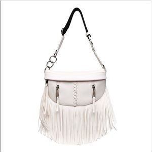 White Fringe Fanny Pack